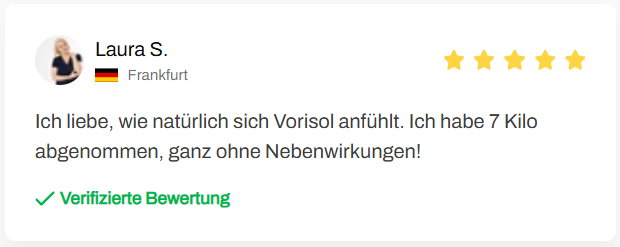 Vorisol hat meine Gesundheit und mein Leben verändert—ich habe 9 Kilo abgenommen und es geht weiter!
