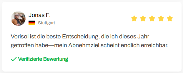 Vorisol ist die beste Entscheidung, die ich dieses Jahr getroffen habe—mein Abnehmziel scheint endlich erreichbar.